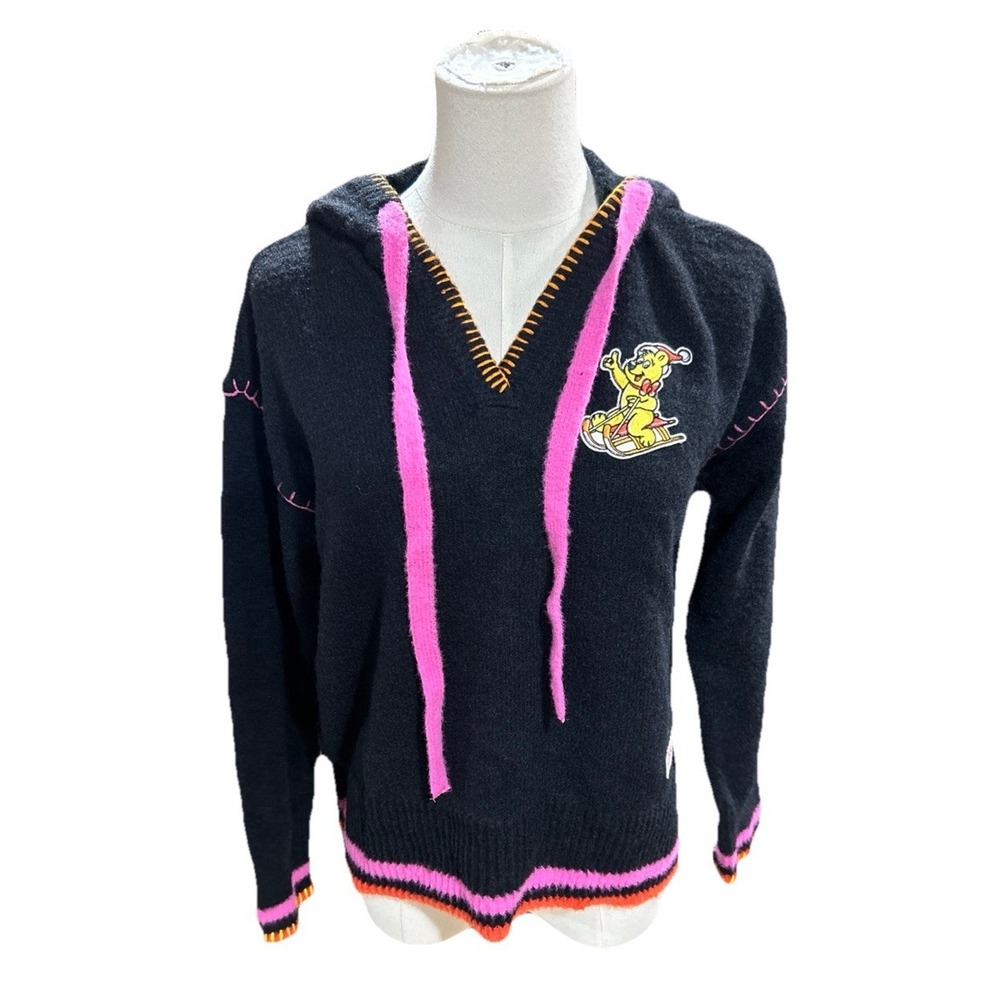 Haribo Hoodie Gummy Bear‎ XS Women's Black Pullover Sweater